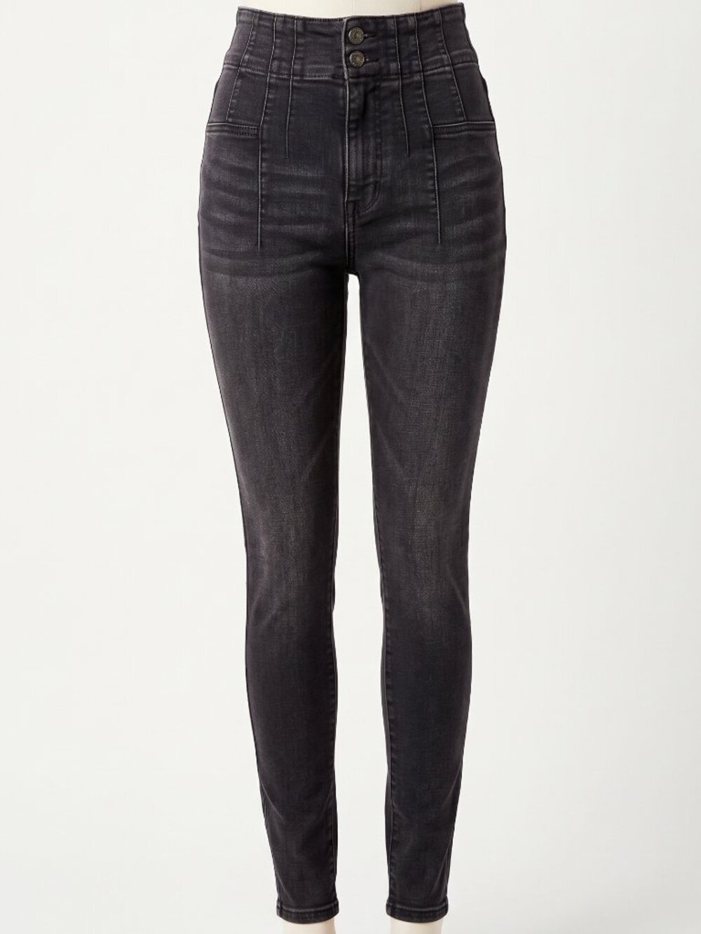 Free People We The Free Jayde High Rise Skinny Jeans Faded Black Size 27